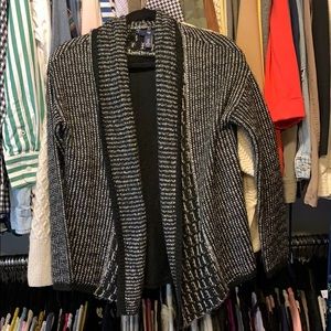 Gap factory open front cardigan black white m